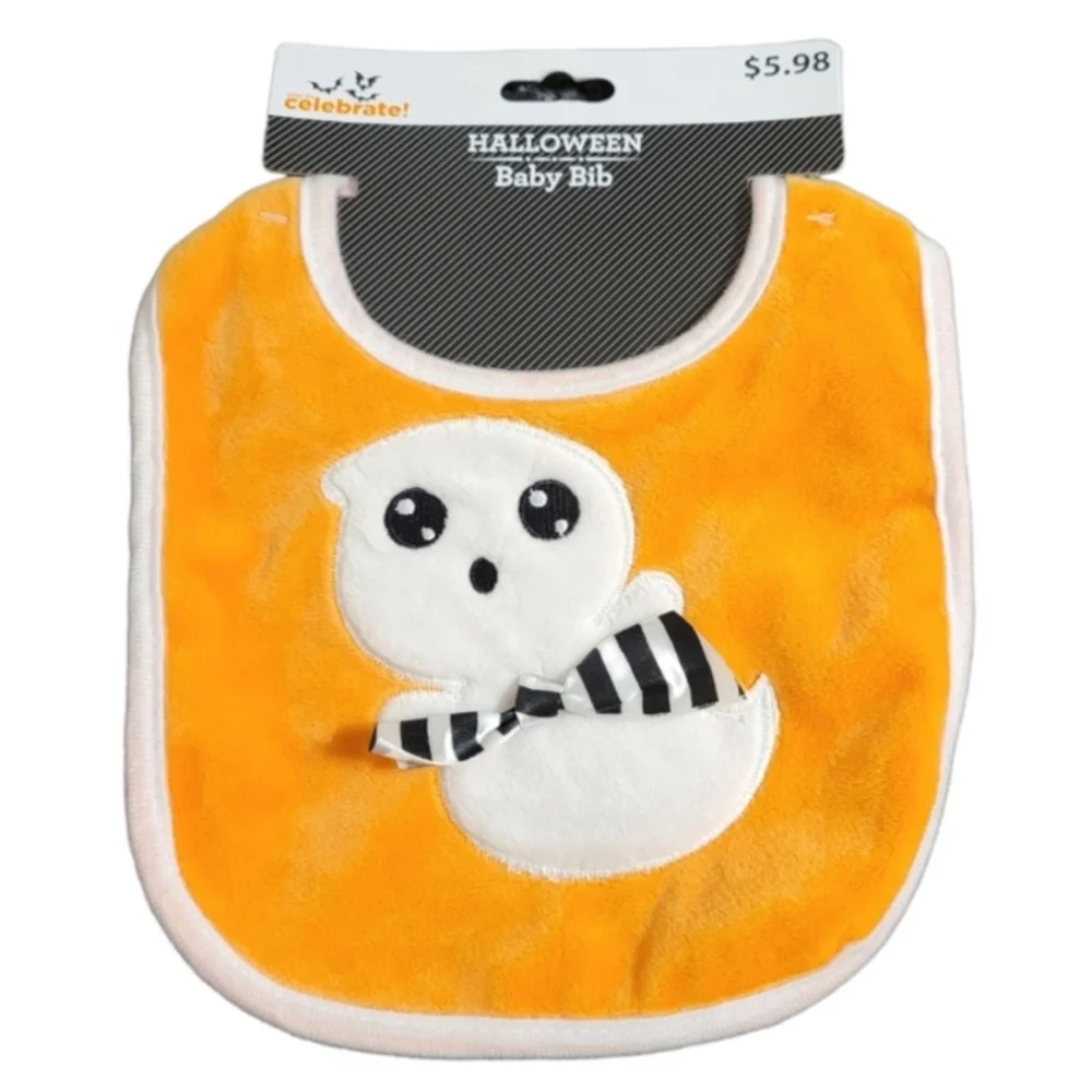 Halloween ghost baby bib